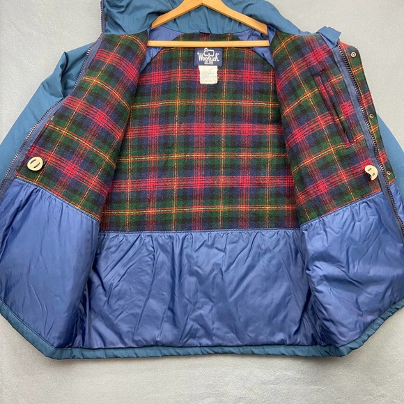 VTG WOOLRICH JACKET WOOL LINED Blue BARN CHORE COAT MEN'S XL - Picture 4 of 11